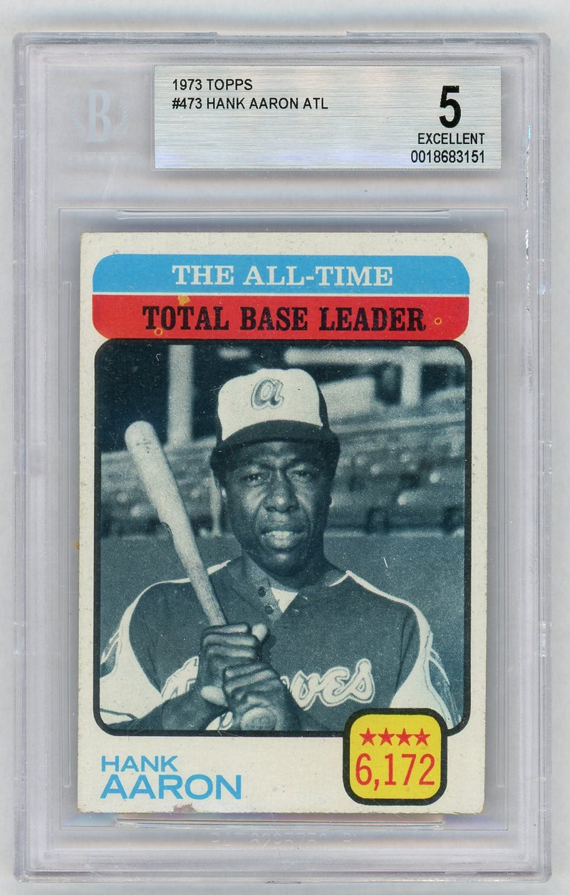 1973 Topps All Time Total Base Leader Hank Aaron #473 BVG 5