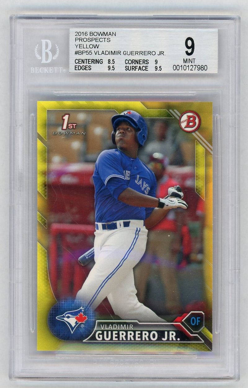 2016 Bowman Yellow Vladimir Guerrero Jr. #BP55 BGS 9