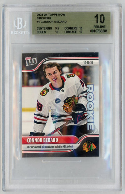 2023 Topps Now Stickers Connor Bedard #1 /29357 BGS 10