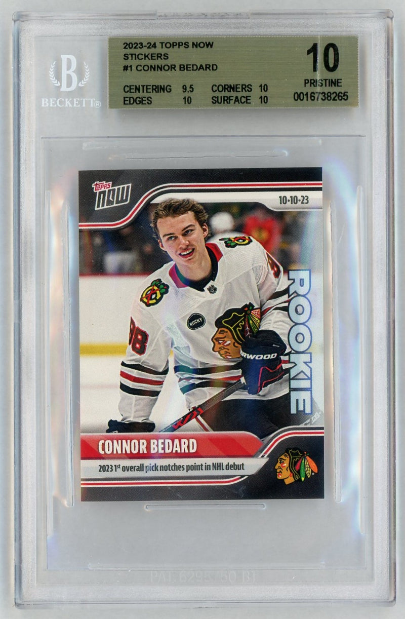 2023 Topps Now Stickers Connor Bedard #1 /29357 BGS 10