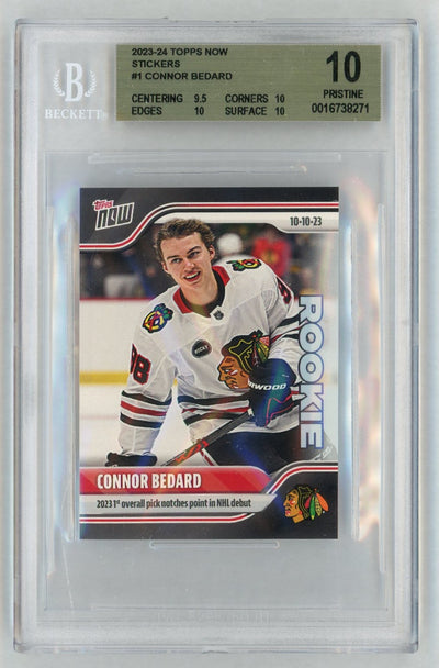 2023 Topps Now Stickers Connor Bedard #1 /29357 BGS 10