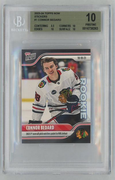 2023 Topps Now Stickers Connor Bedard #1 /29357 BGS 10
