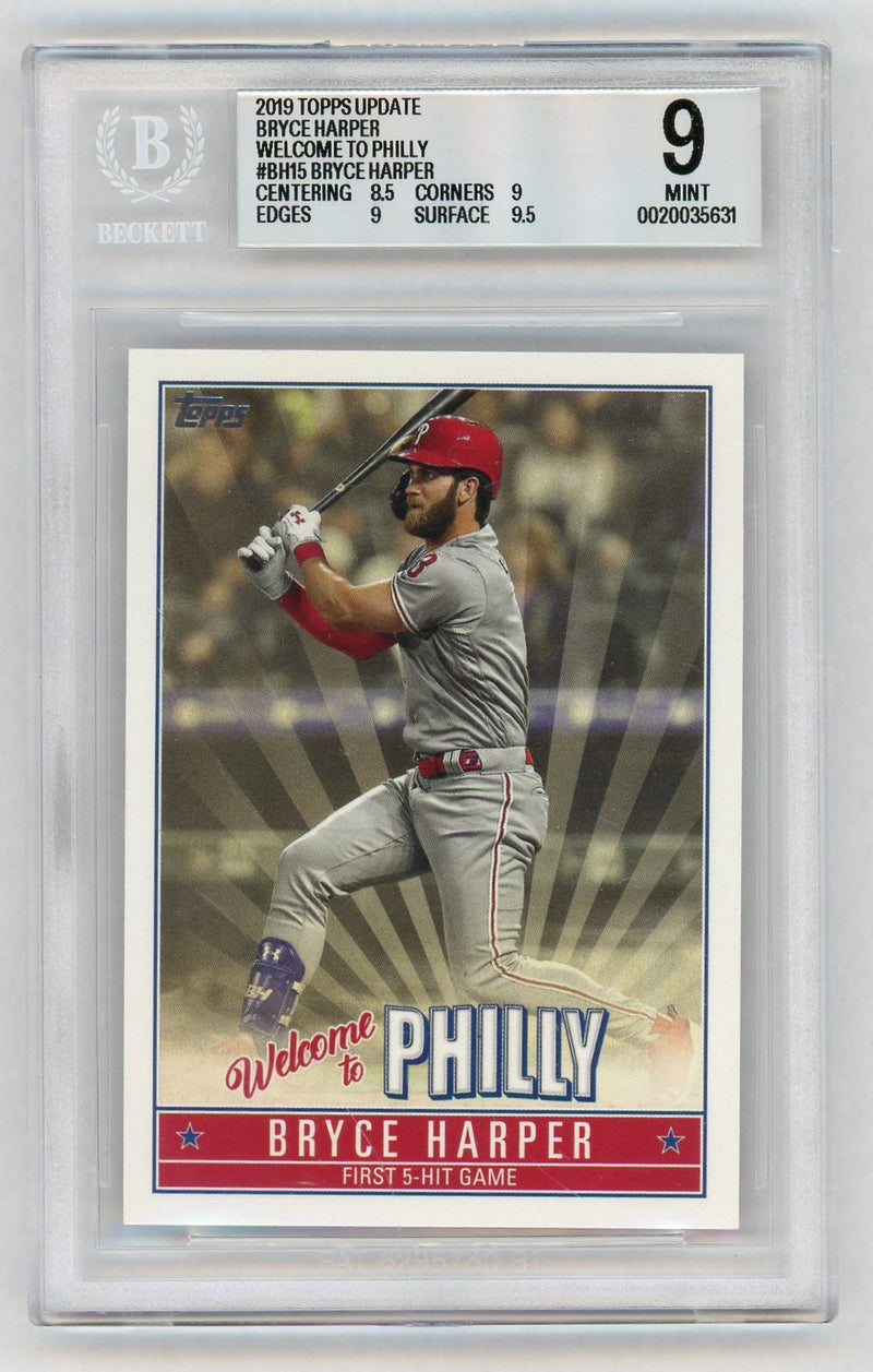 2019 Topps Update Bryce Harper Welcome To Philly Bryce Harper #BH15 BGS 9