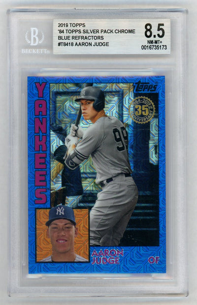 2019 Topps Silver Pack 1984 Chrome Promo Blue Refractor Aaron Judge #18 /150 BGS 8.5