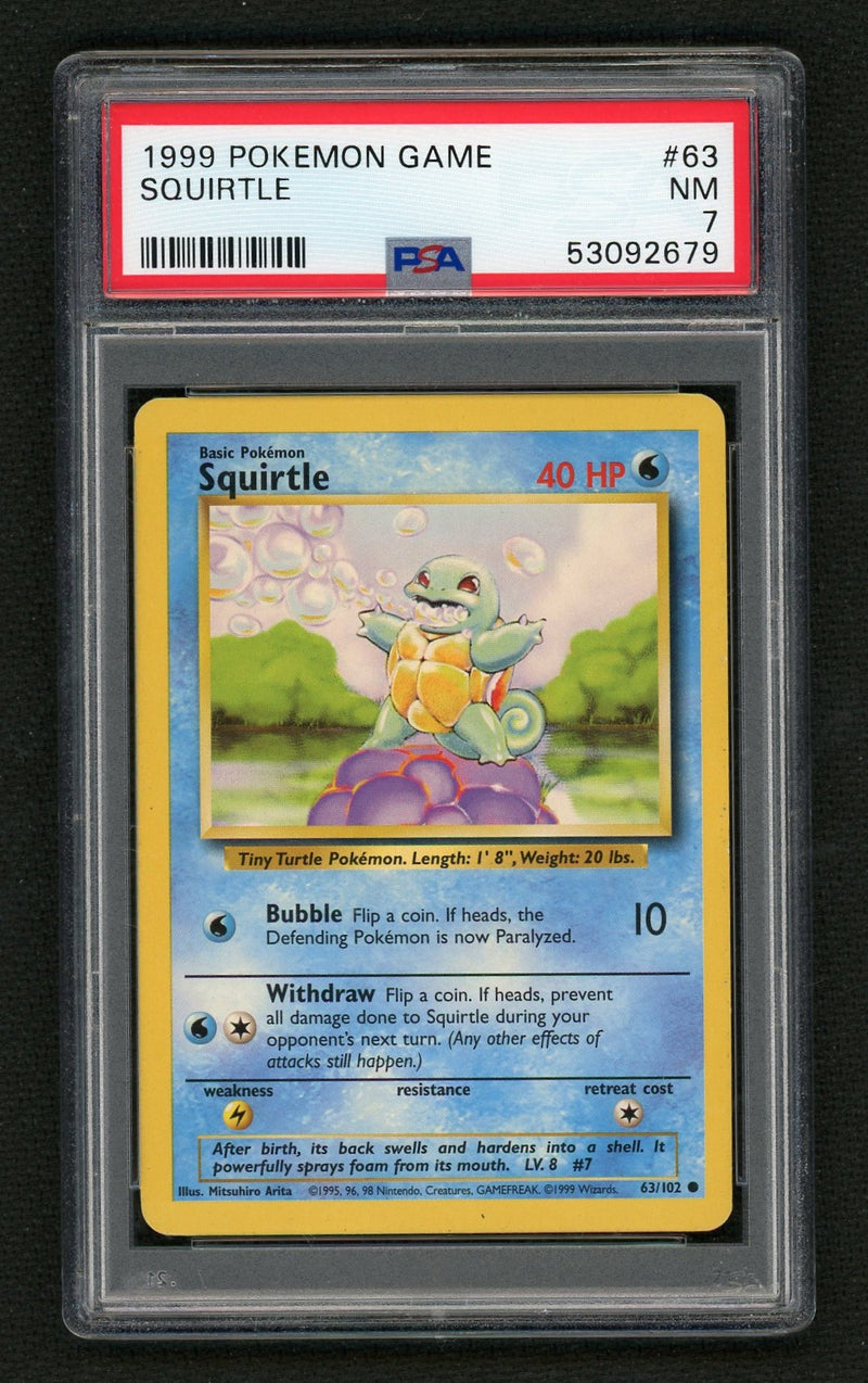 1999 Pokemon Game Squirtle #63 PSA 7