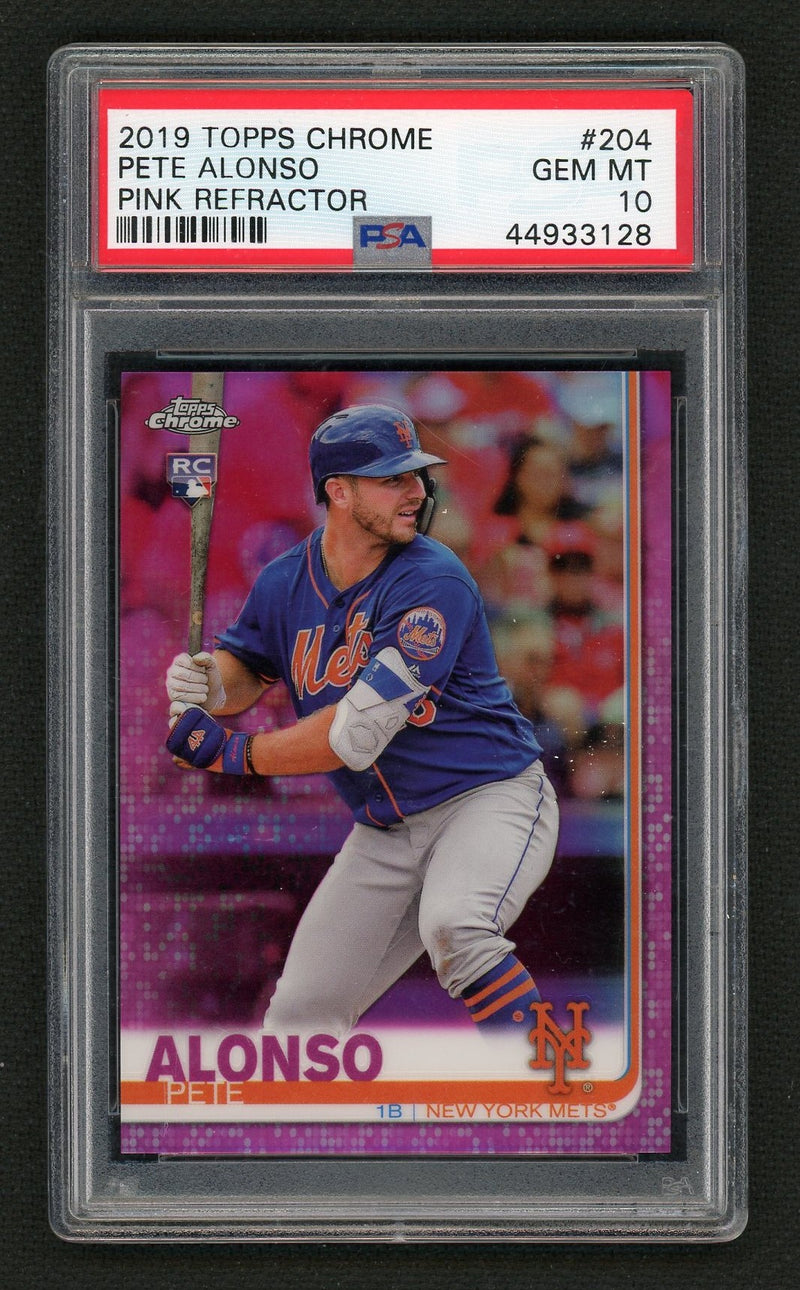 2019 Topps Chrome Pink Refractor Pete Alonso #204 PSA 10