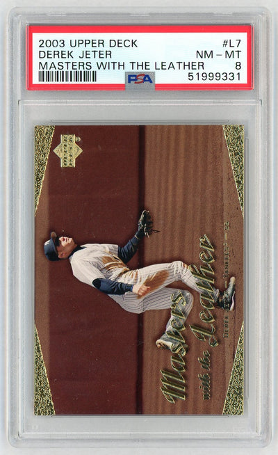 2003 Upper Deck Masters With the Leather Derek Jeter #L7 PSA 8