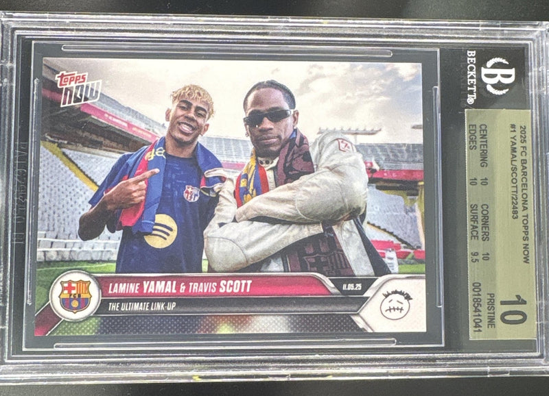 2024 Topps Now Fc Barcelona Lamine Yamal/Travis Scott #001 /22483 BGS 10