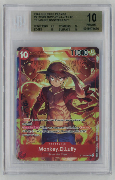 2024 One Piece Card Game Promo Treasure Boosters Set Monkey D. Luffy #ST10006 BGS 10