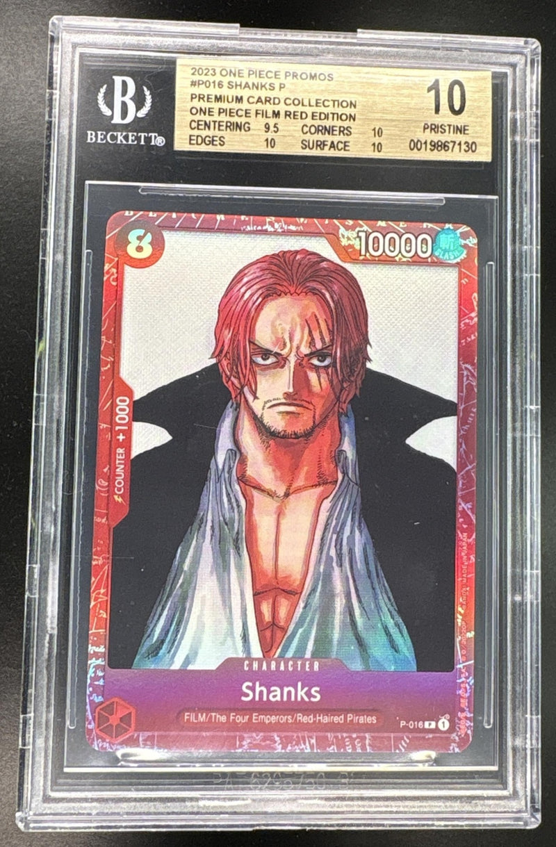 2023 One Piece Card Game Promos Premium Card Collection One Piece Film Red Edition Shanks #P016 BGS 10