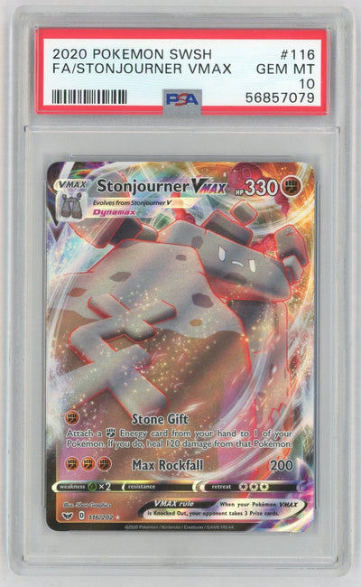 2020 Pokemon Sword and Shield Stonjourner Vmax #116 PSA 10