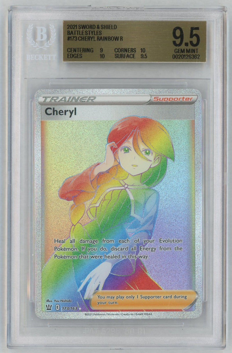 2021 Pokemon Sword and Shield Battle Styles Secret Rare Cheryl #173 BGS 9.5