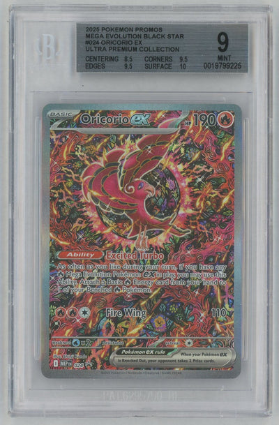 2025 Pokemon Mega Evolution Mega Charizard X Ex Black Star Promo Ultra Premium Collection Oricorio Ex #024 BGS 9