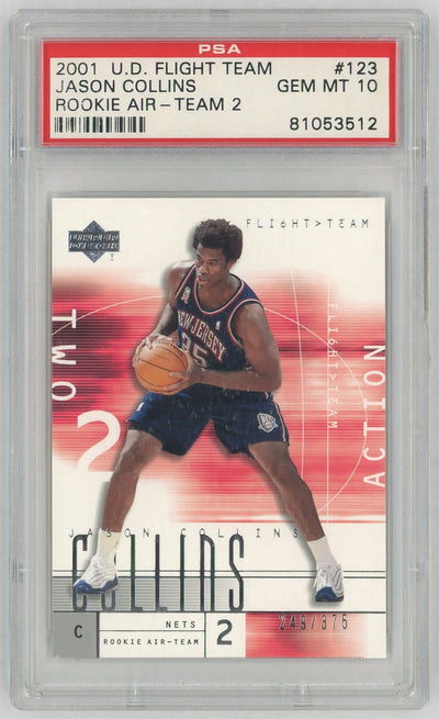 2001 Upper Deck Flight Team Rookie Air Team 2 Jason Collins #123B /375 PSA 10