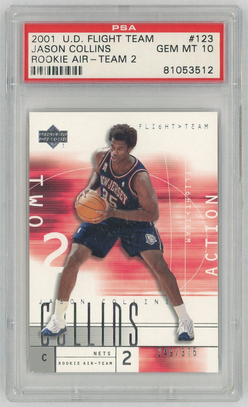 2001 Upper Deck Flight Team Rookie Air Team 2 Jason Collins #123B /375 PSA 10