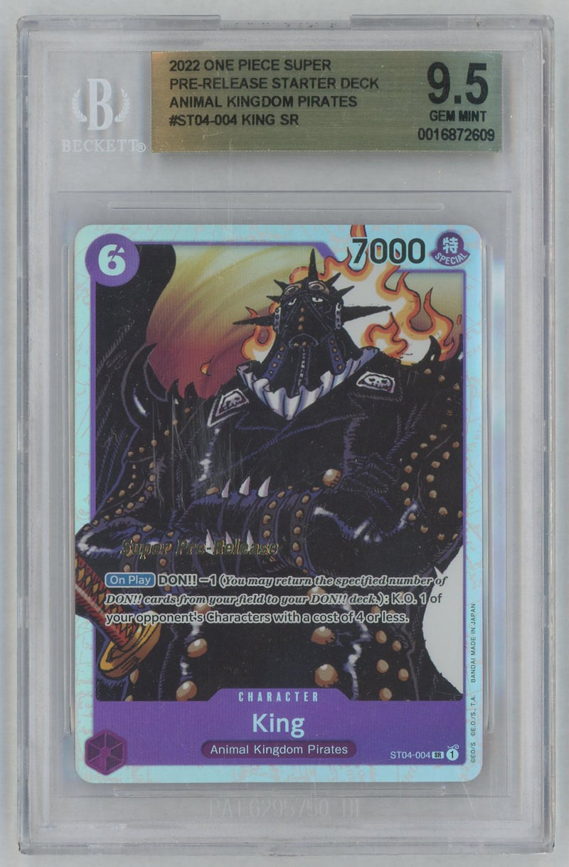 2022 One Piece Super Pre-Release Starter Deck Animal Kingdom Pirates King #ST04-004 BGS 9.5