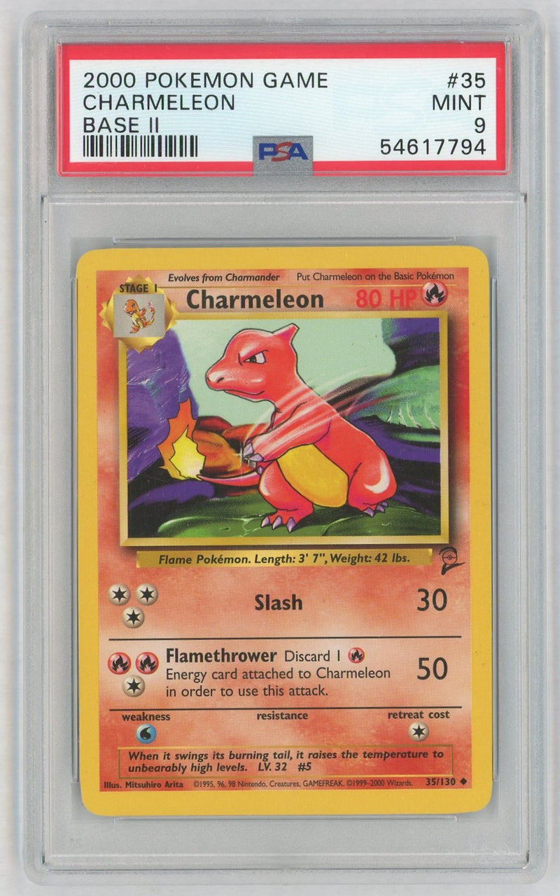 2000 Pokemon Base Set 2 Charmeleon #35 PSA 9