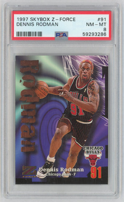 1997 Skybox Z-Force Dennis Rodman #91 PSA 8