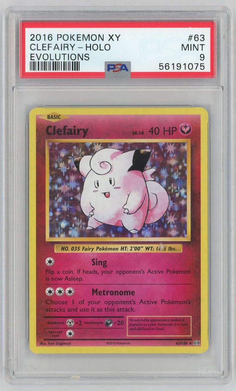 2016 Pokemon XY Evolutions Holo Clefairy #63 PSA 9