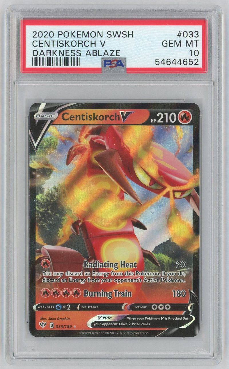 2020 Pokemon Sword and Shield Darkness Ablaze Centiskorch V #33 PSA 10