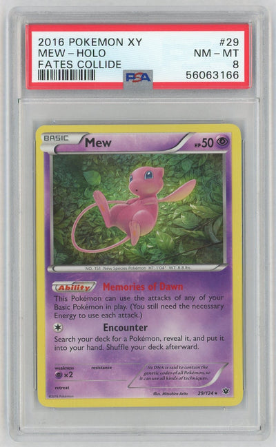2016 Pokemon XY Fates Collide Holo Mew #29 PSA 8