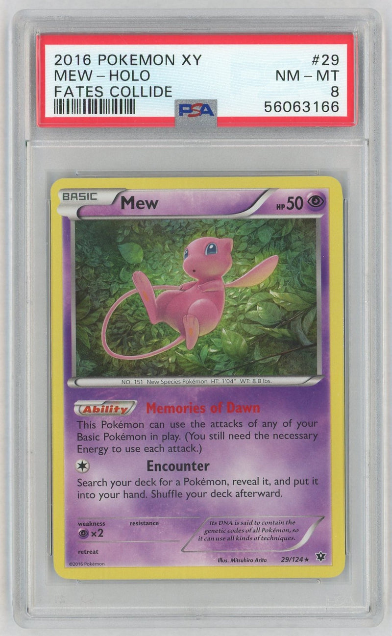 2016 Pokemon XY Fates Collide Holo Mew #29 PSA 8
