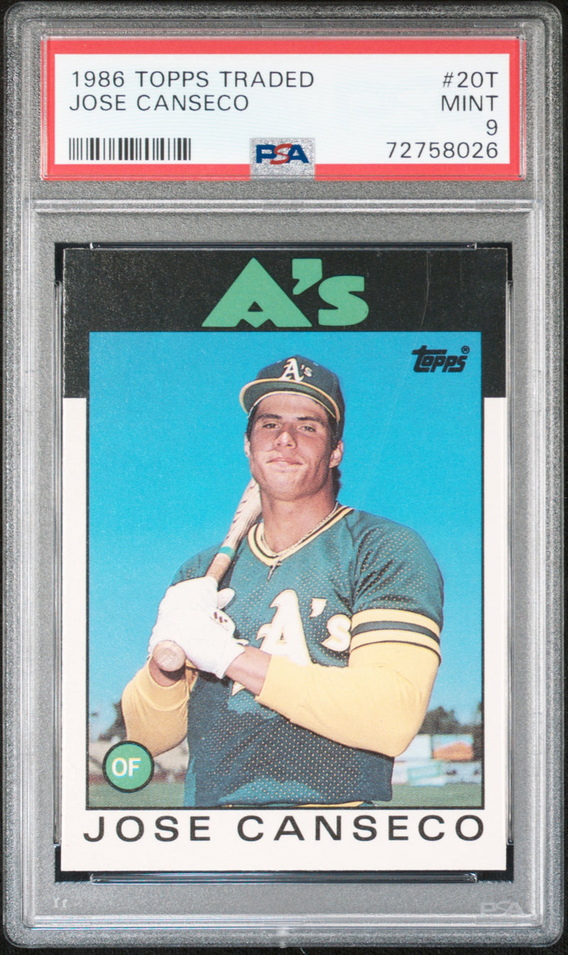 1986 Topps Traded Jose Canseco #20T PSA 9