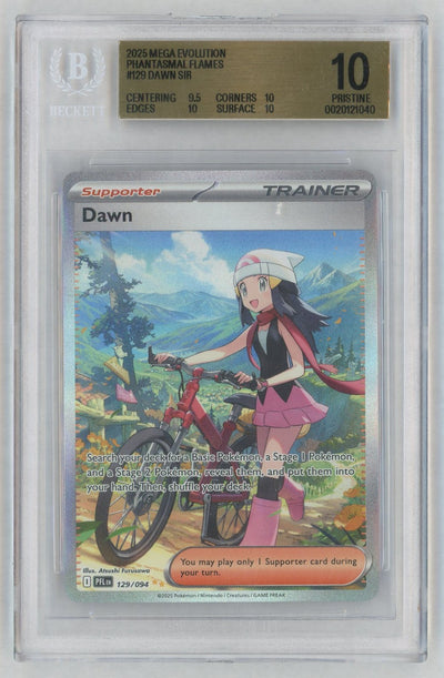 2025 Pokemon Mega Evolution Phantasmal Flames Special Illustration Rare Dawn #129 BGS 10