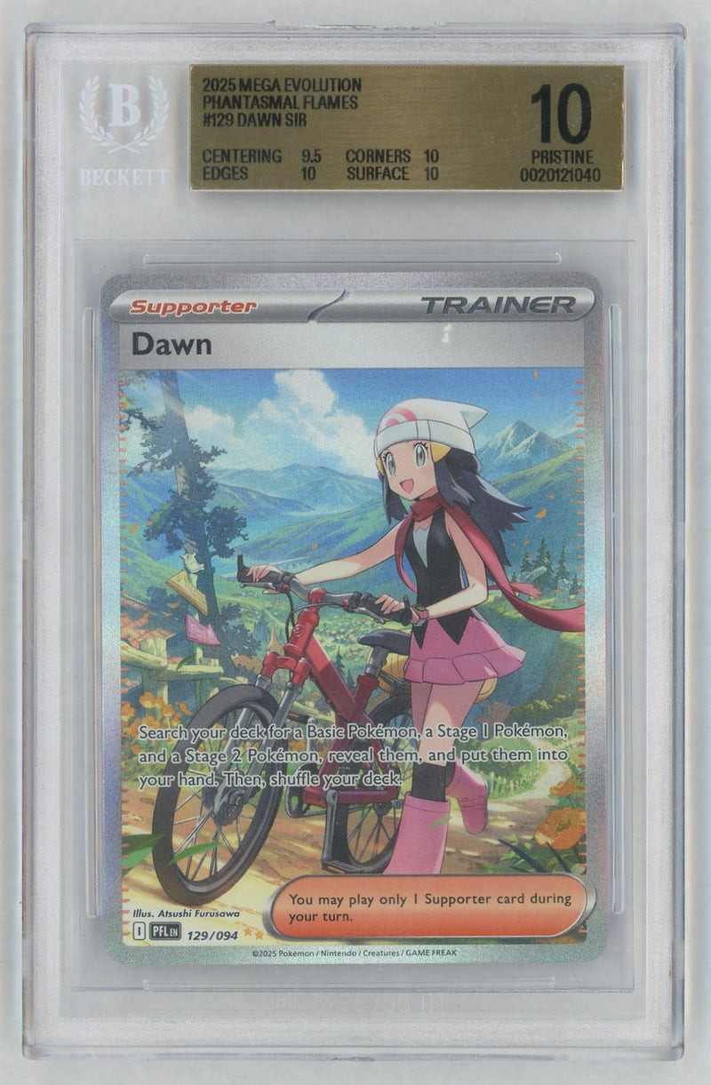 2025 Pokemon Mega Evolution Phantasmal Flames Special Illustration Rare Dawn #129 BGS 10