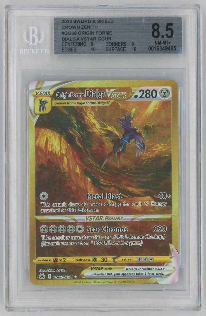 2023 Pokemon Sword and Shield Crown Zenith Galarian Gallery Origin Forme Dialga Vstar #GG68 BGS 8.5