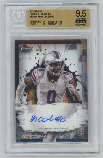 2024 Finest Rookie Autographs Keon Coleman #RFAKC BGS 9.5
