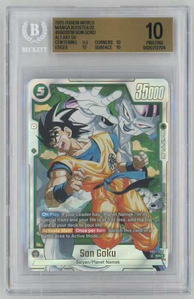 2025 Dragon Ball Super Fusion World Manga Booster 02 Alternate Art Super Rare Son Goku #SB02-038 BGS 10