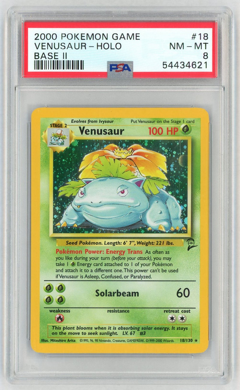 2000 Pokemon Base 2 Holo Venusaur #18 PSA 8