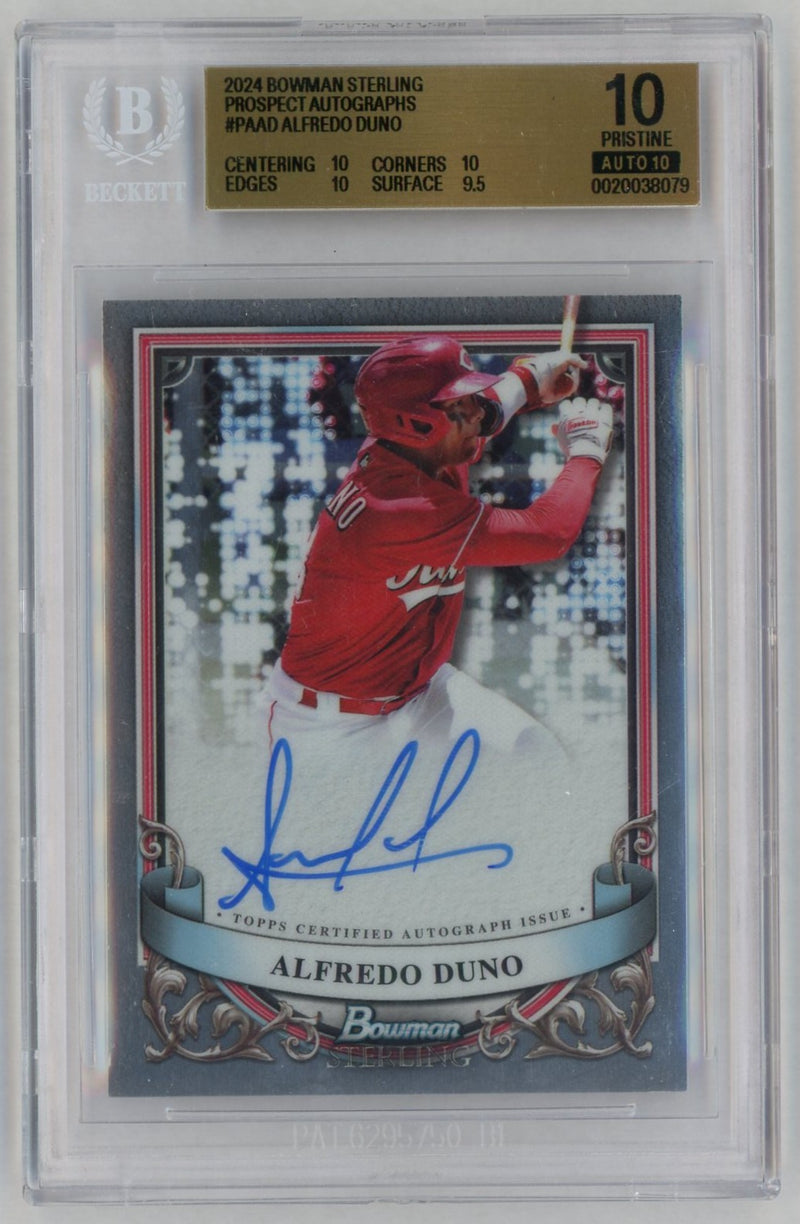 2024 Bowman Sterling Prospect Autographs Alfredo Duno #PAAD BGS 10