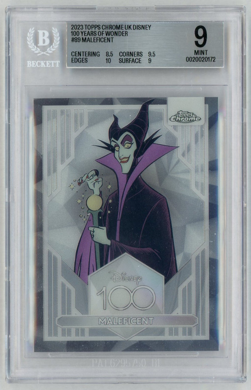 2023 Topps Chrome Uk Disney 100 Years of Wonder Maleficent #89 BGS 9