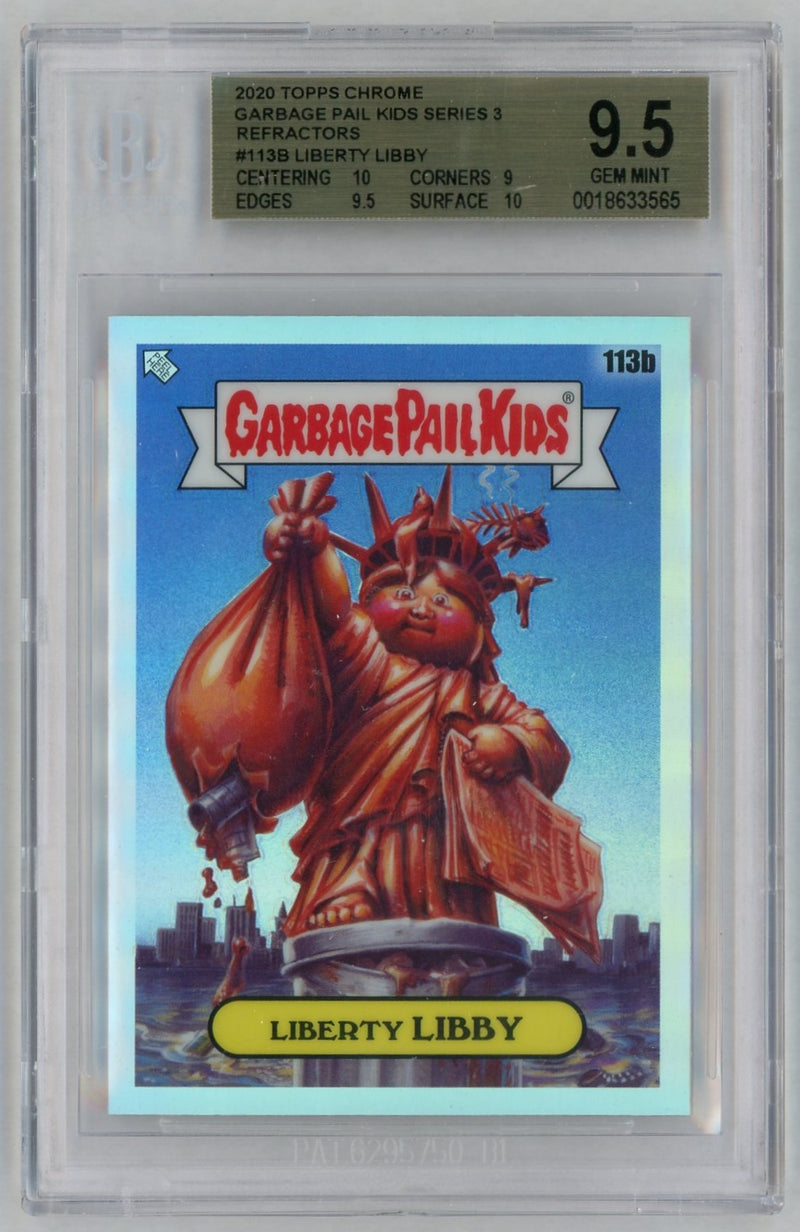 2020 Garbage Pail Kids Chrome Series 3 Refractors Liberty Libby #113b BGS 9.5