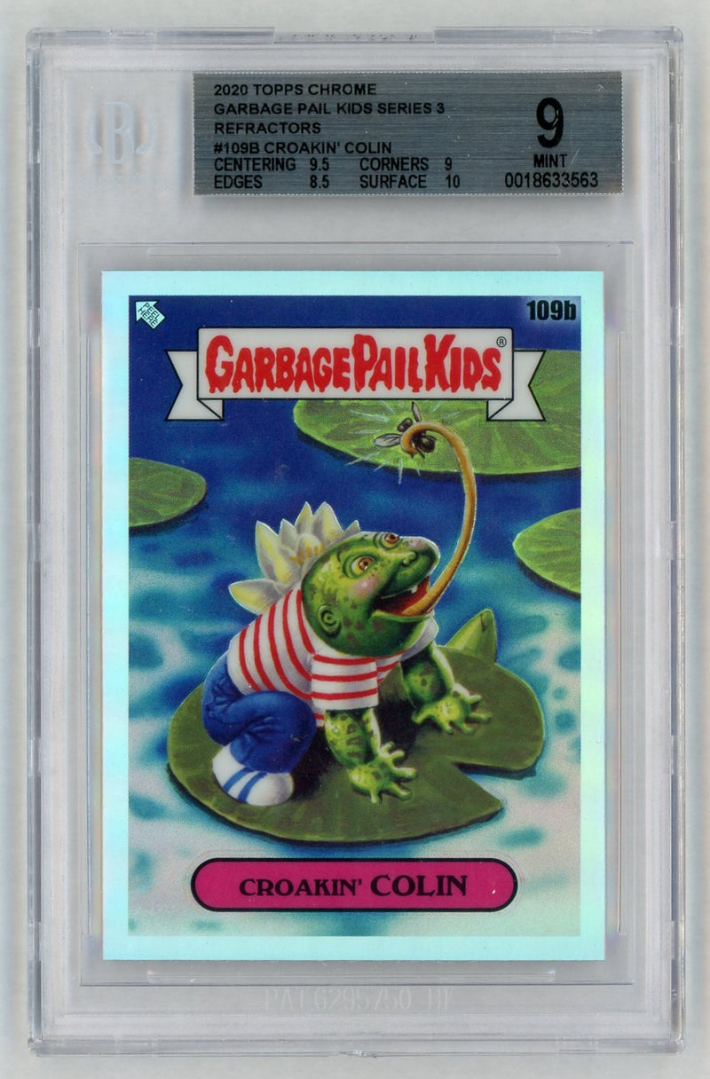 2020 Garbage Pail Kids Chrome Series 3 Refractors Croakin' Colin #109b BGS 9
