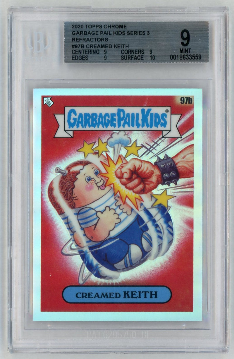 2020 Garbage Pail Kids Chrome Series 3 Refractors Creamed Keith #97b BGS 9