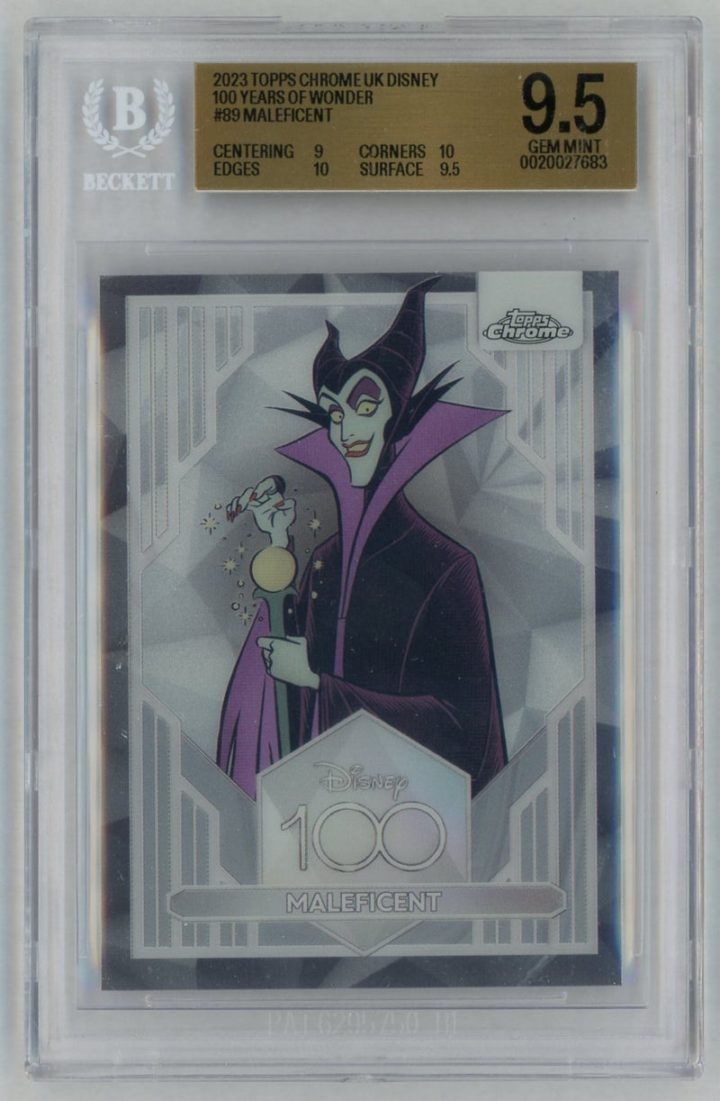2023 Topps Chrome Uk Disney 100 Years of Wonder Maleficent #89 BGS 9.5