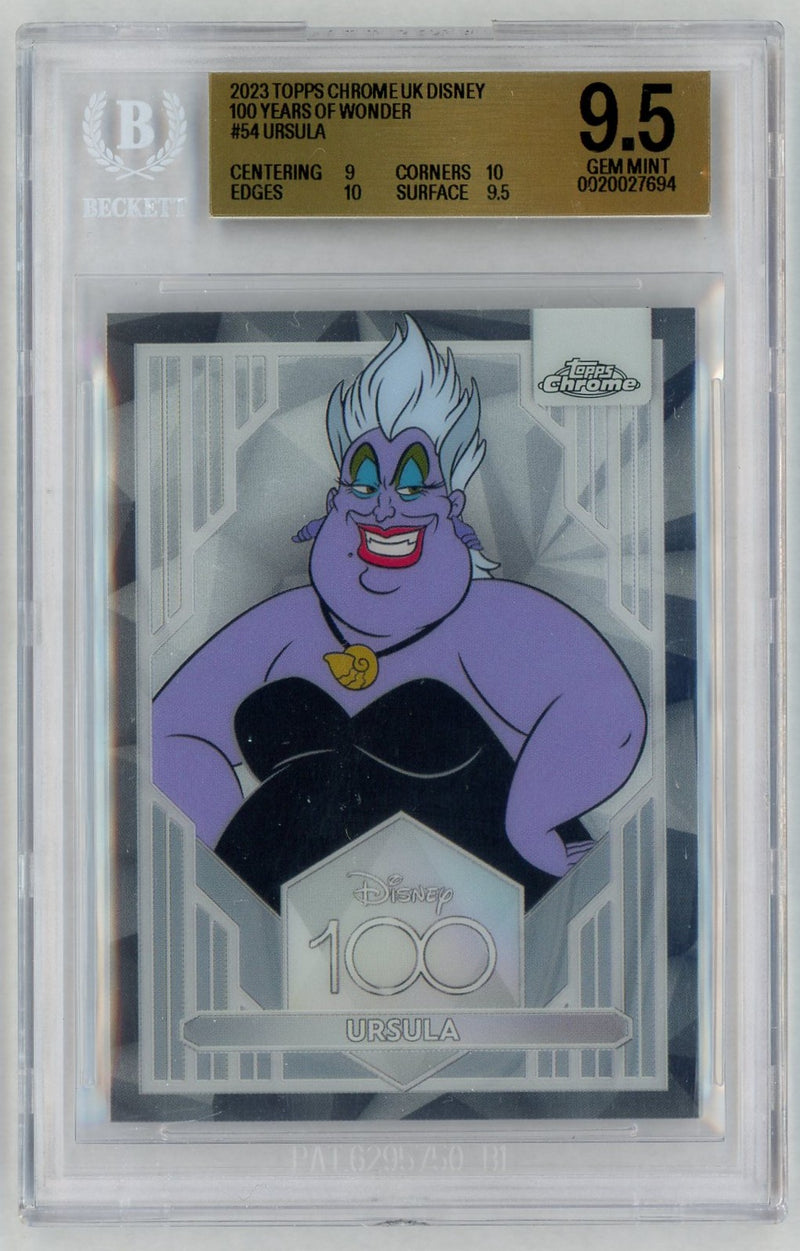 2023 Topps Chrome Uk Disney 100 Years of Wonder Ursula #54 BGS 9.5