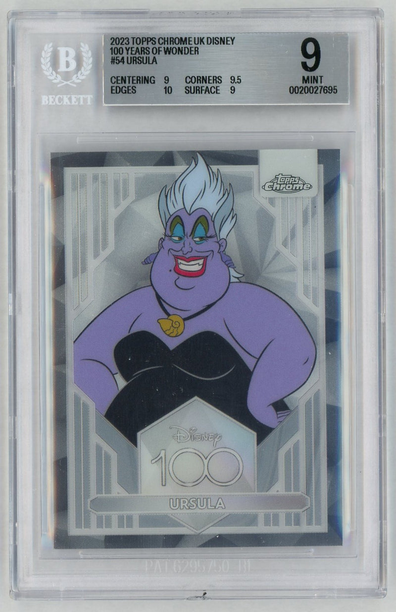 2023 Topps Chrome Uk Disney 100 Years of Wonder Ursula #54 BGS 9