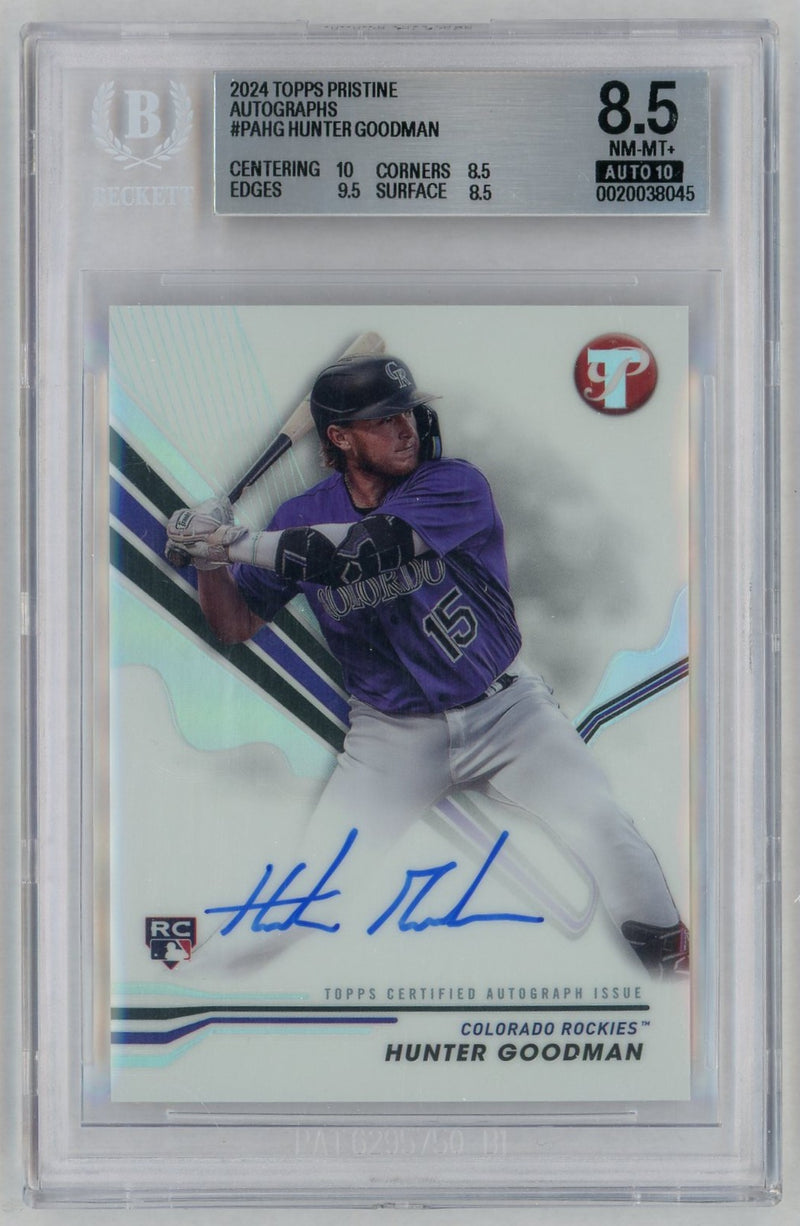 2024 Topps Pristine Autographs Hunter Goodman #PAHG /750 BGS 8.5