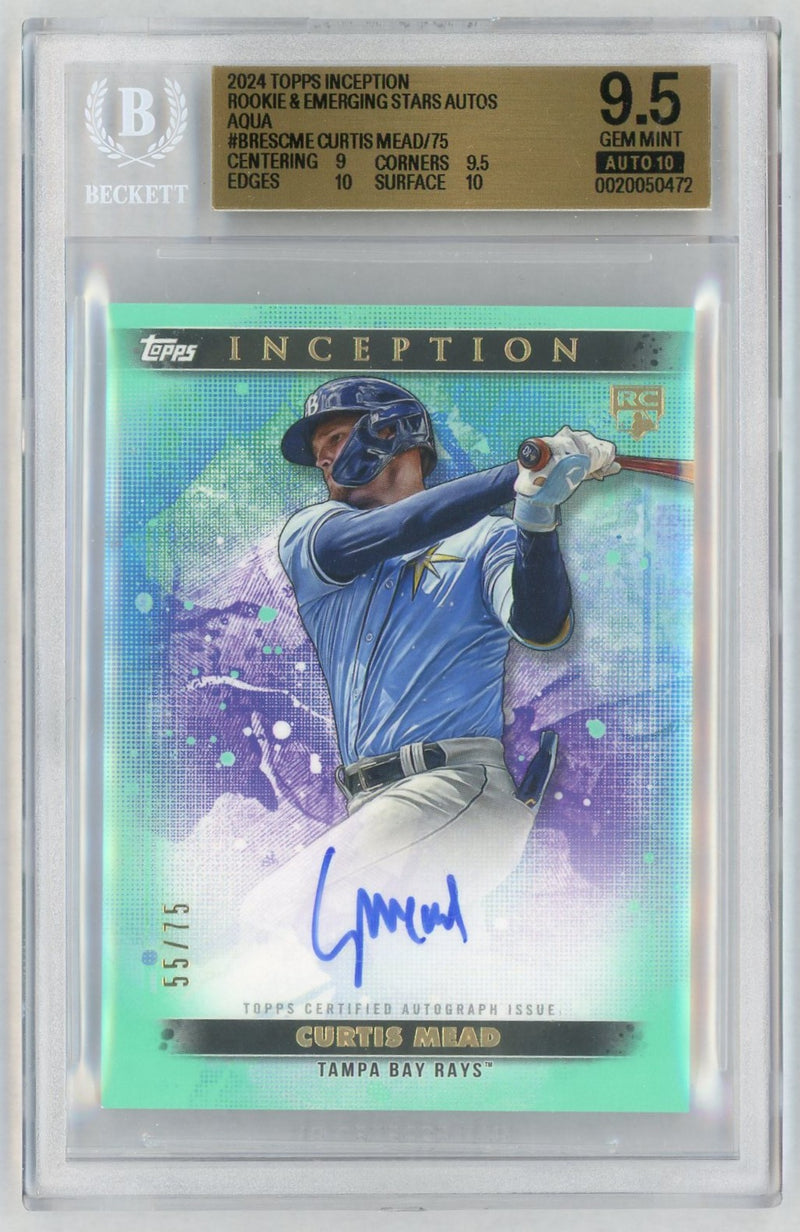 2024 Topps Inception Rookie and Emerging Stars Autographs Aqua Curtis Mead #BRESCME /75 BGS 9.5