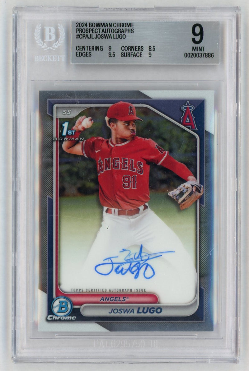 2024 Bowman Chrome Prospect Autograph Joswa Lugo #CPA-JL /450 BGS 9