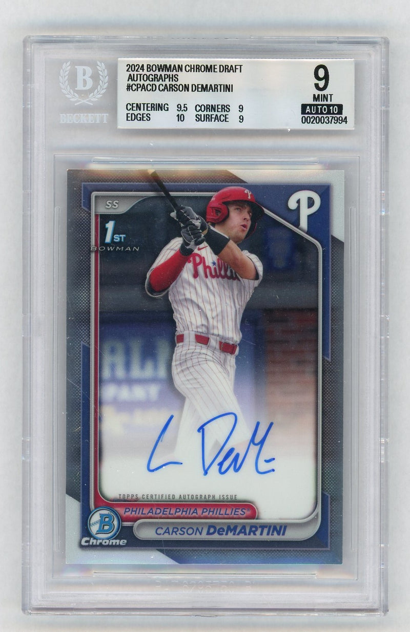 2024 Chrome Draft Autographs Carson Demartini #CPACD BGS 9