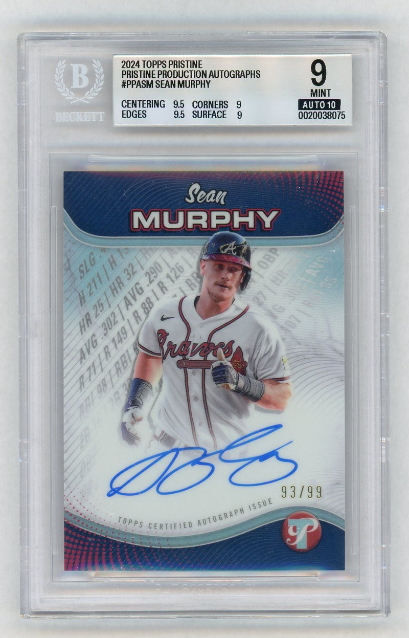 2024 Topps Pristine Pristine Production Autographs Sean Murphy #PPASM /99 BGS 9