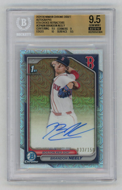 2024 Bowman Chrome Draft Autographs Hta Choice Refractors Brandon Neely #CPABN /150 BGS 9.5