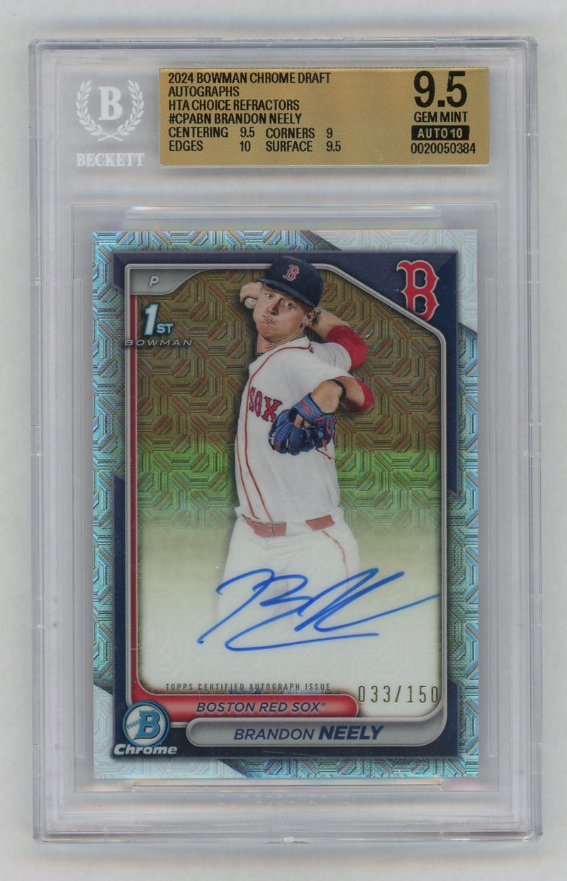 2024 Bowman Chrome Draft Autographs Hta Choice Refractors Brandon Neely #CPABN /150 BGS 9.5
