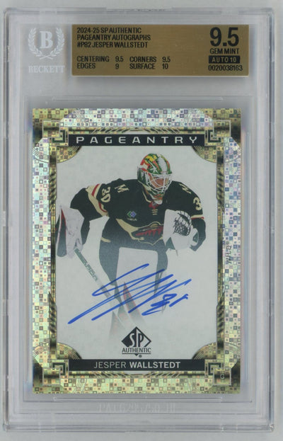 2024 SP Authentic Pageantry Autographs Jesper Wallstedt #P82 BGS 9.5
