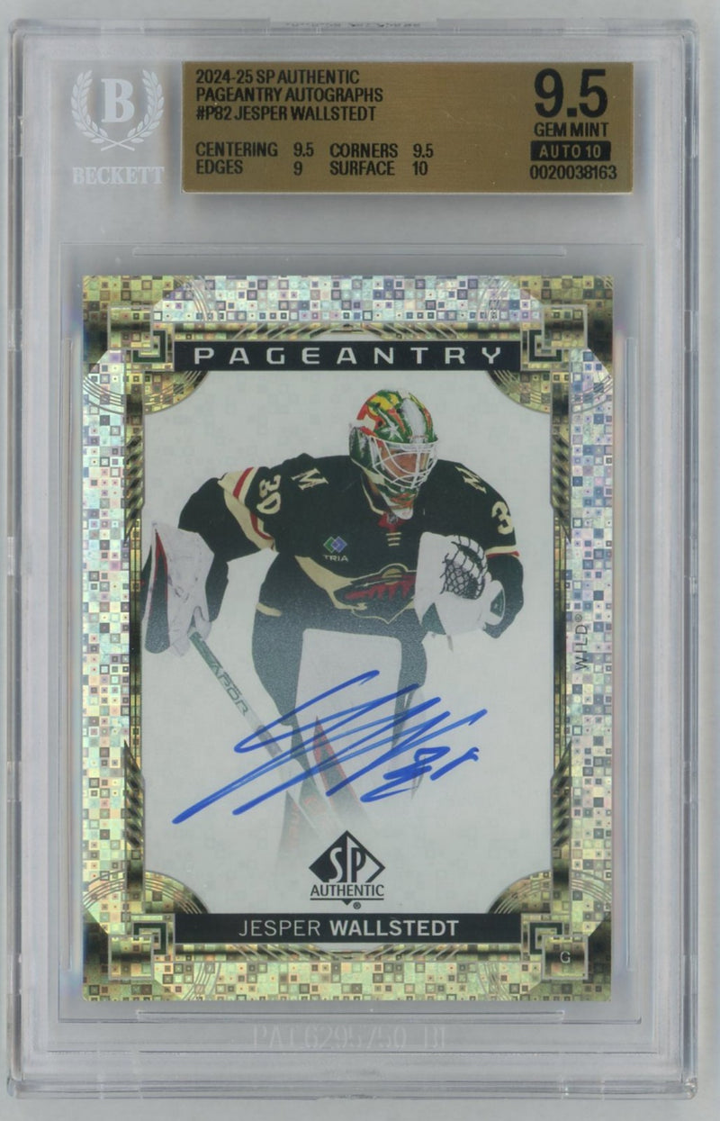 2024 SP Authentic Pageantry Autographs Jesper Wallstedt #P82 BGS 9.5